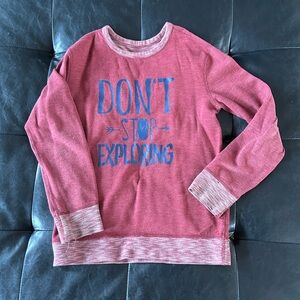 Target Kids Reversible Heather 'Don't Stop Exploring' Pullover Sweatshirt